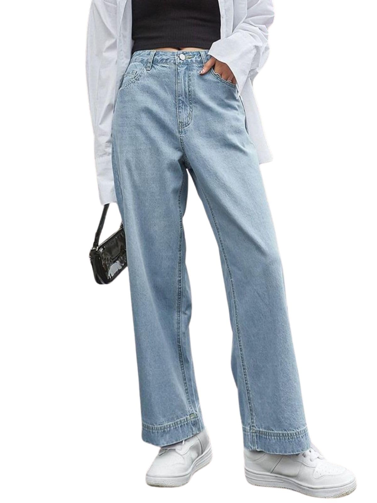 GRECIILOOKS Women High Waist Jeans Denim