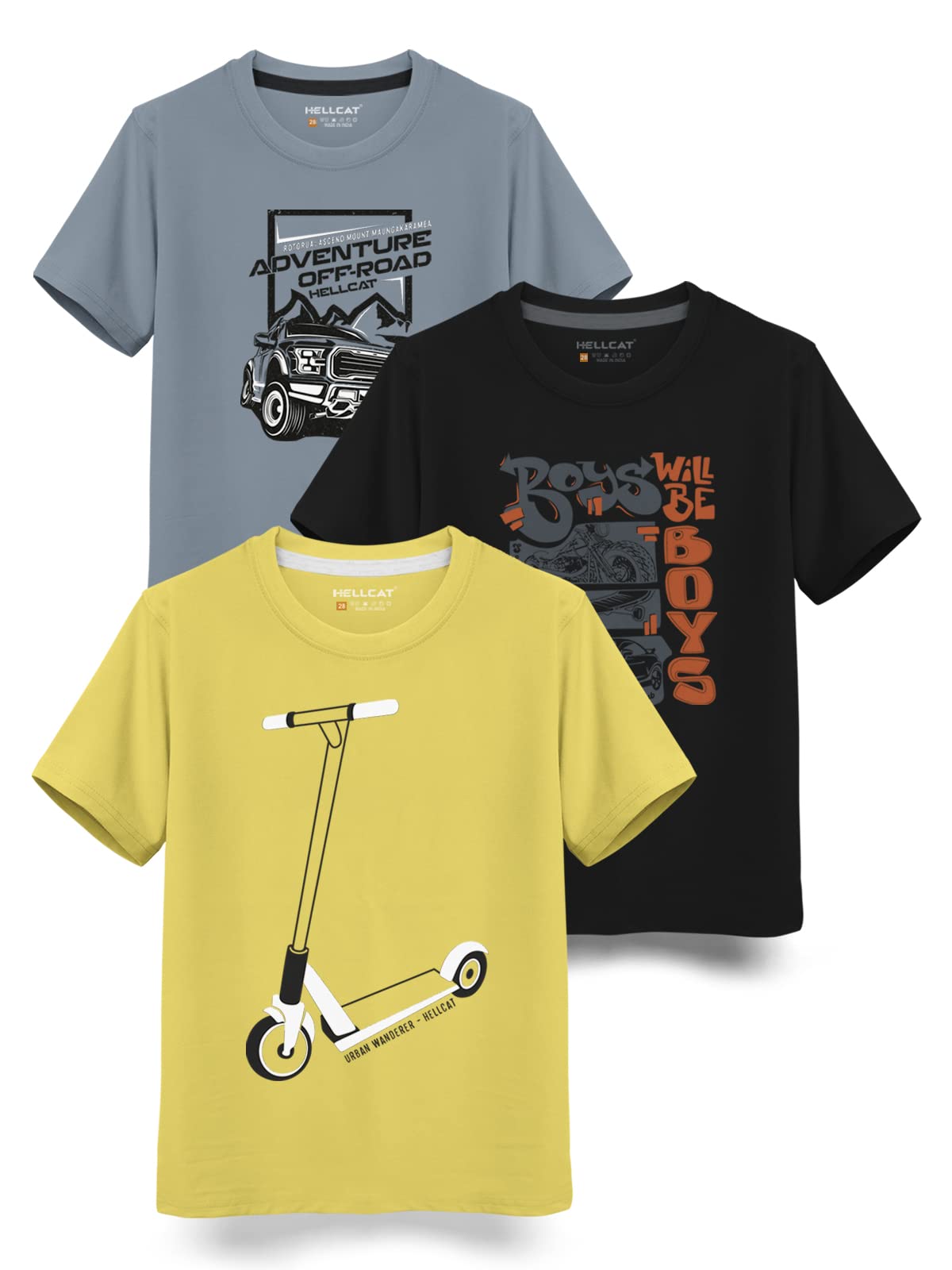 HELLCAT Typographic Printed T-Shirt for Boys