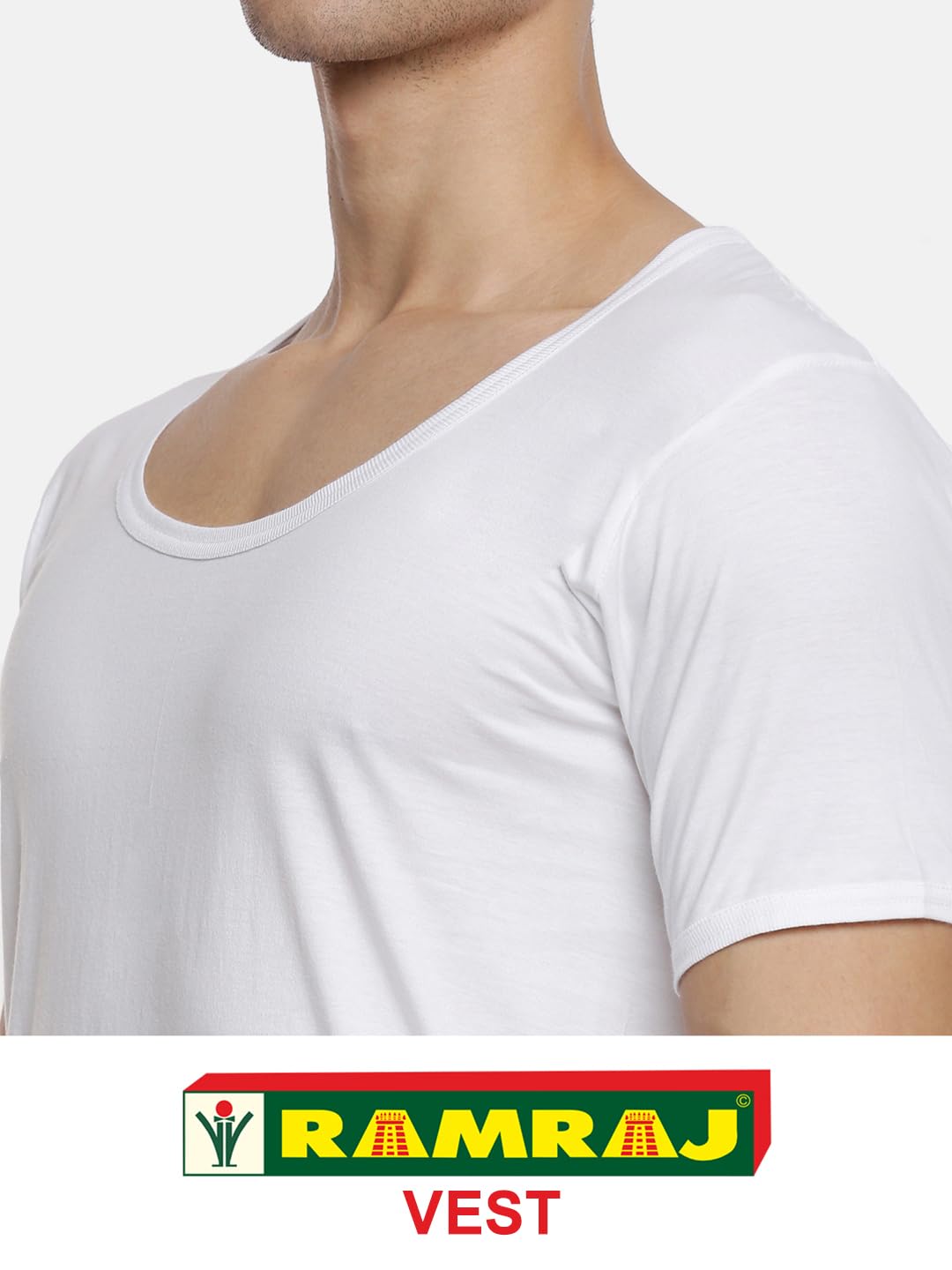 RAMRAJ Men's White Cotton Undershirt - Image 5