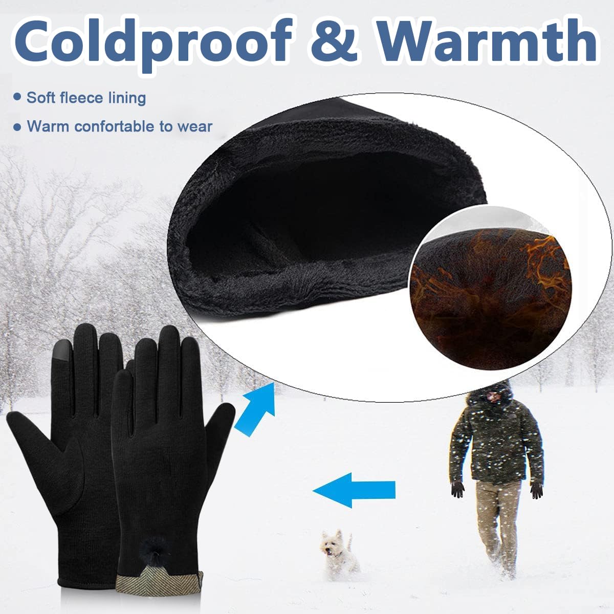 GUSTAVE Winter Gloves for Women Touchscreen - Image 5