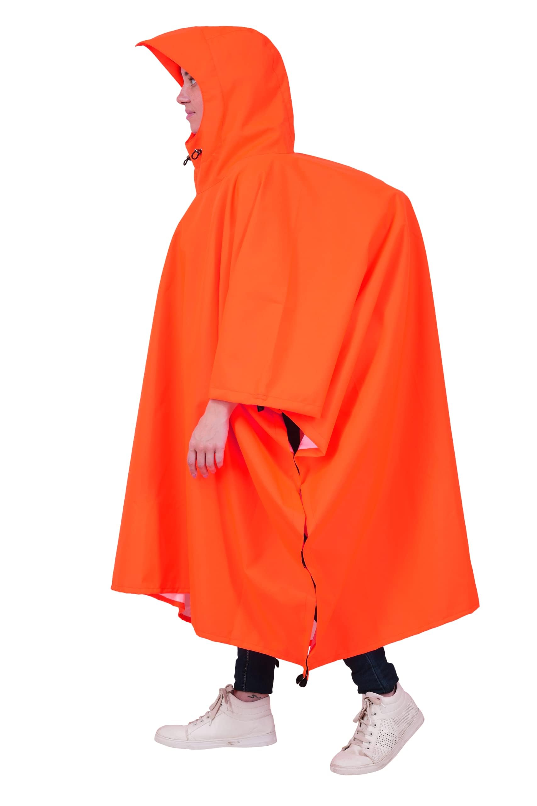 ROCKSPORT Unisex Outdoor Rain Poncho - Neon Orange
