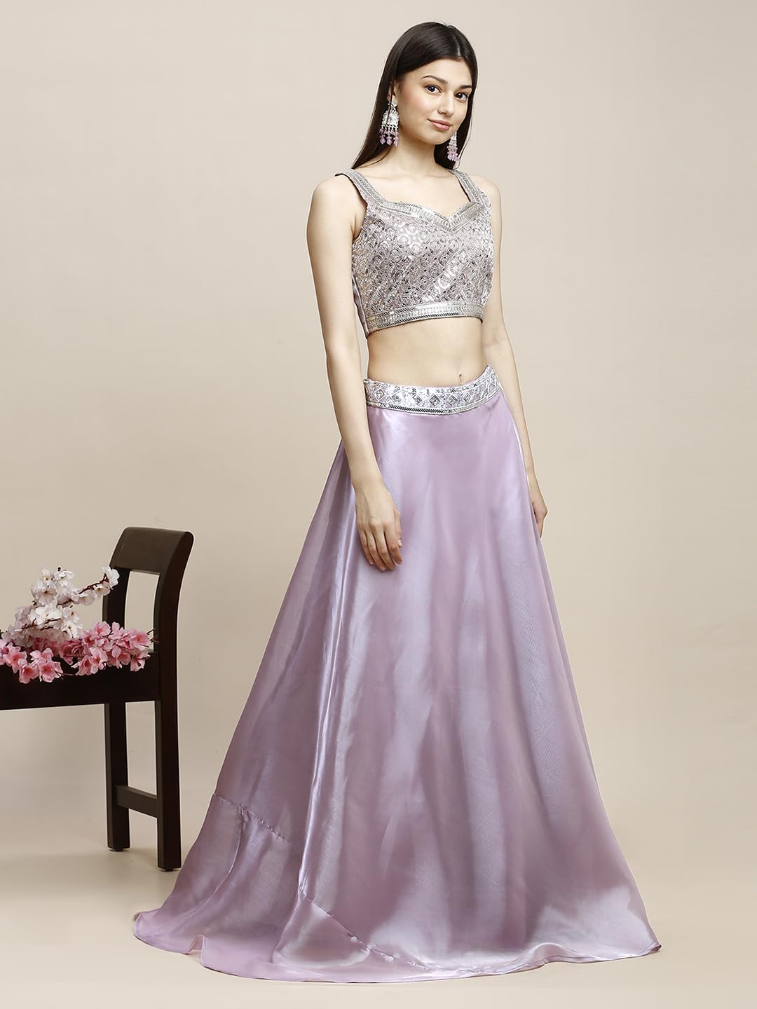 madhuram Women's Lehenga Choli with Zimmichu Silk Embroidery - Image 4