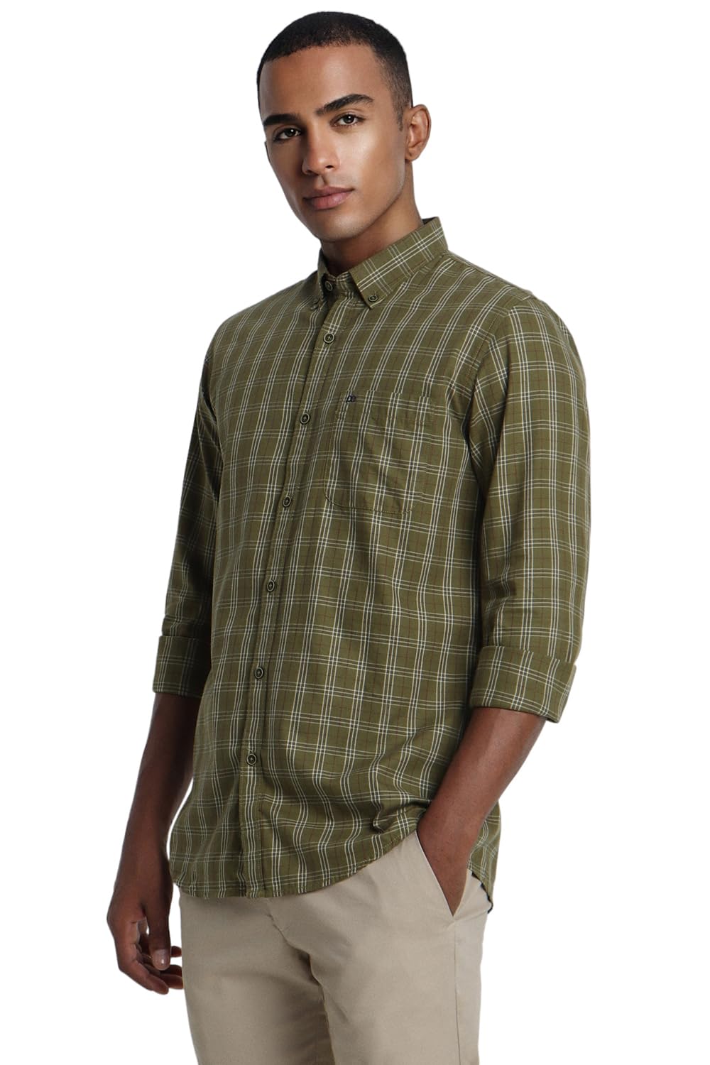 Peter England Men's Checkered Casual Shirt - Image 2