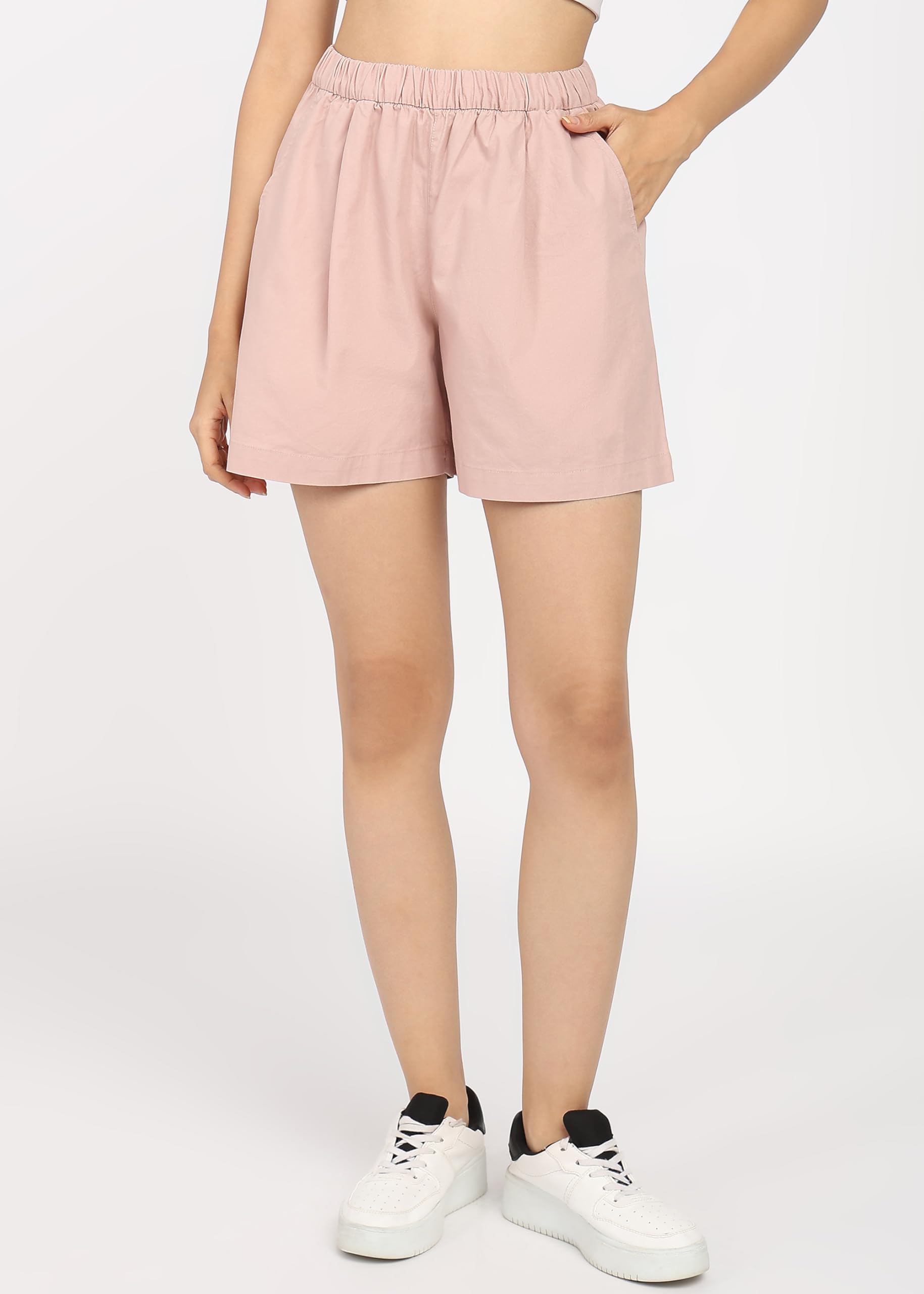 Alan Jones Clothing Women's Light Pink Cotton Shorts - Image 2