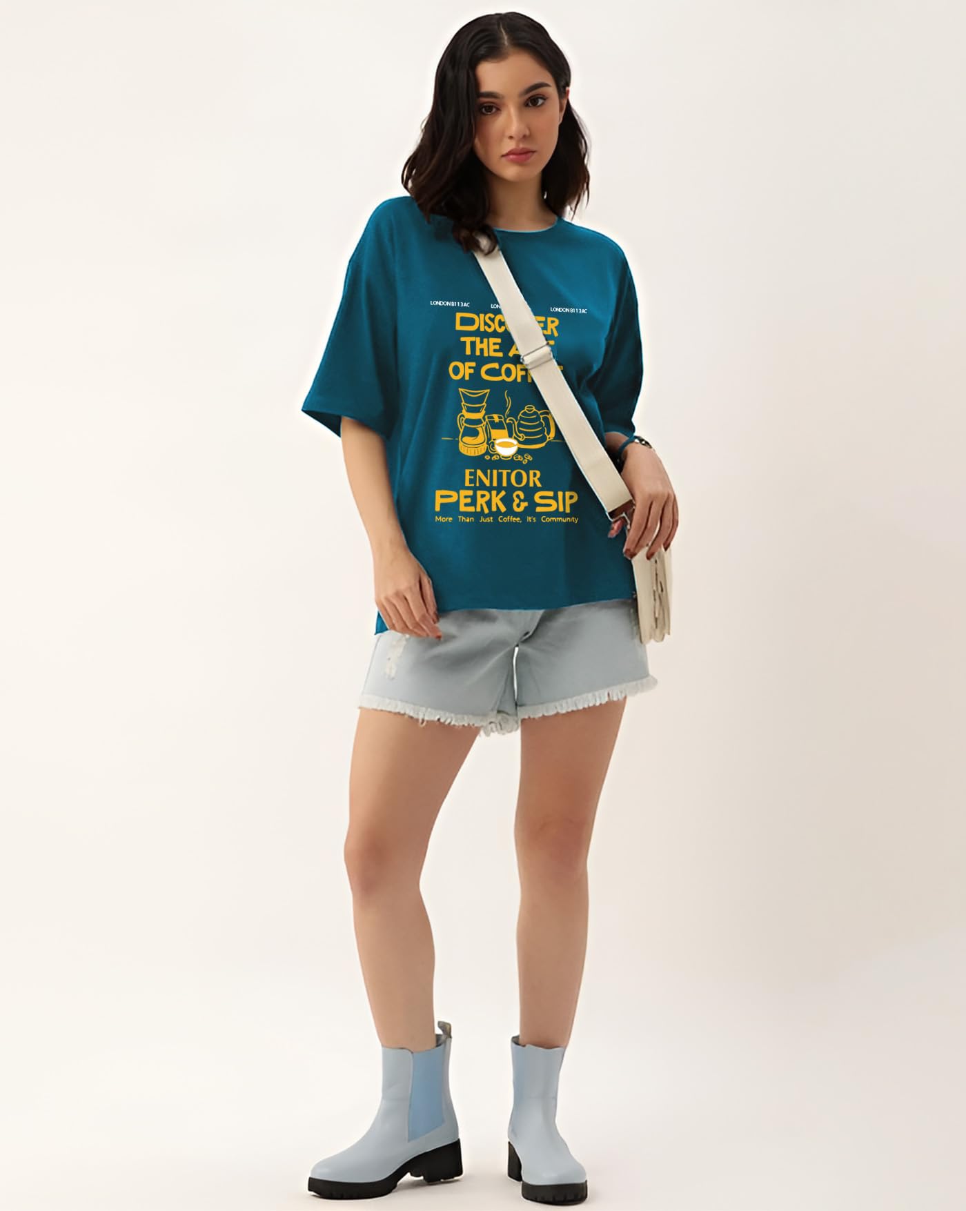AUSK Women's Oversized Graphic Tee - Cotton - Image 5