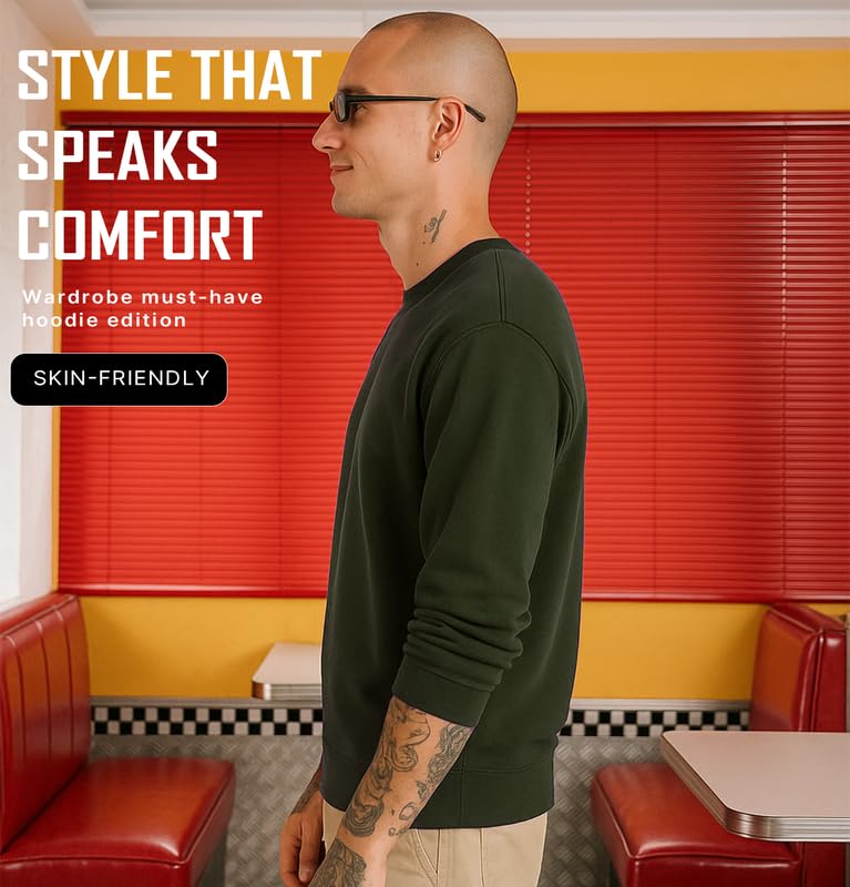 Sleepynuts Fleece Sweatshirt for Men - Army Green - Image 4