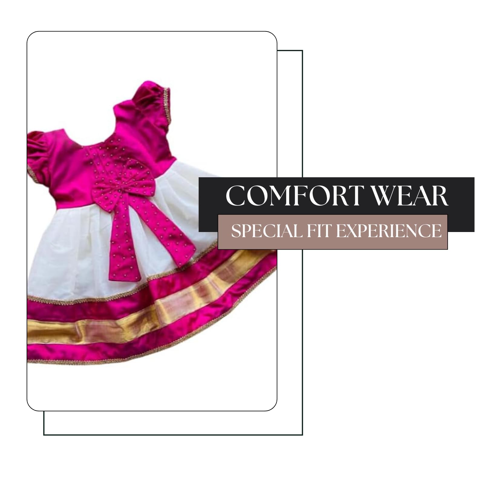 Rani Pink Cotton Silk A-Line Midi Dress for Baby Girls - Image 5