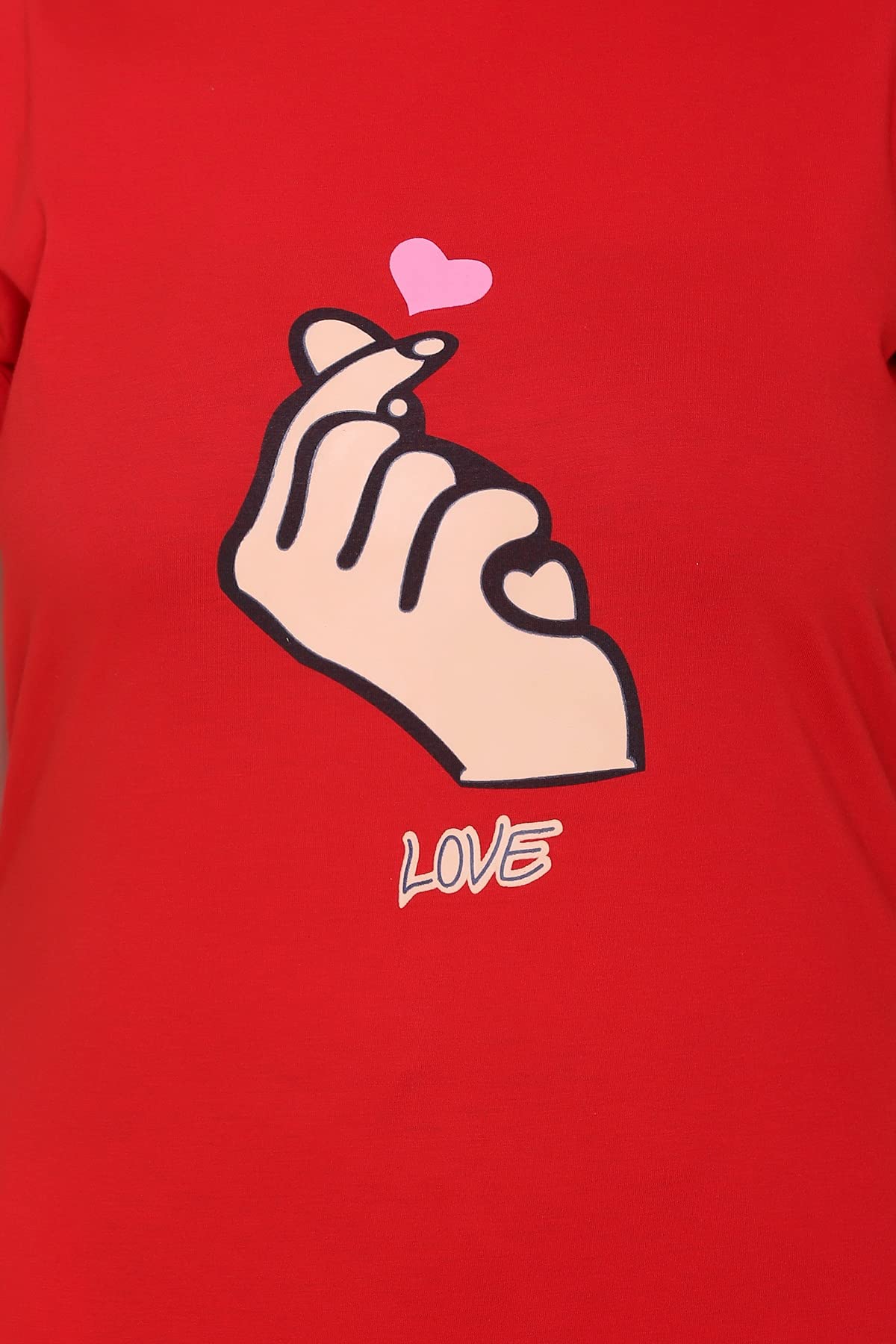 Plush Women's Cotton Printed T-Shirt - Red - Image 2