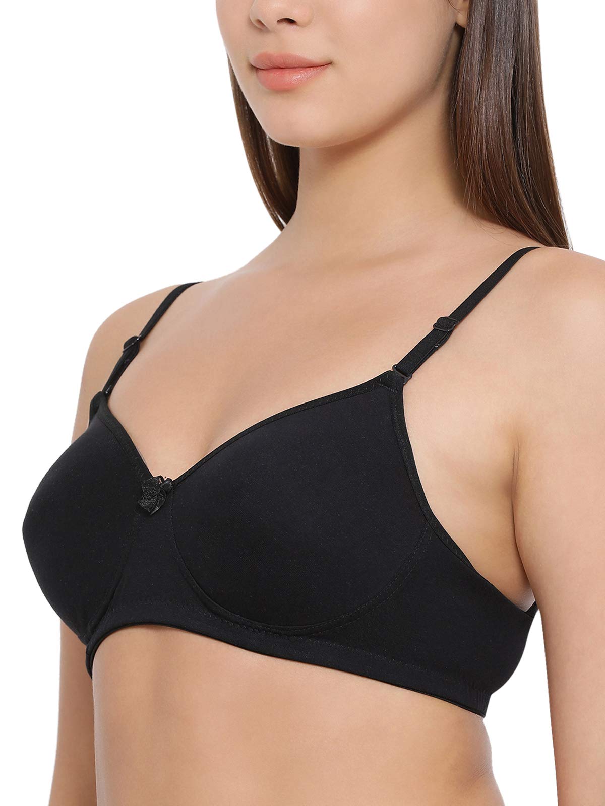 Clovia Women's Cotton Spandex Padded Bra - Black - Image 3