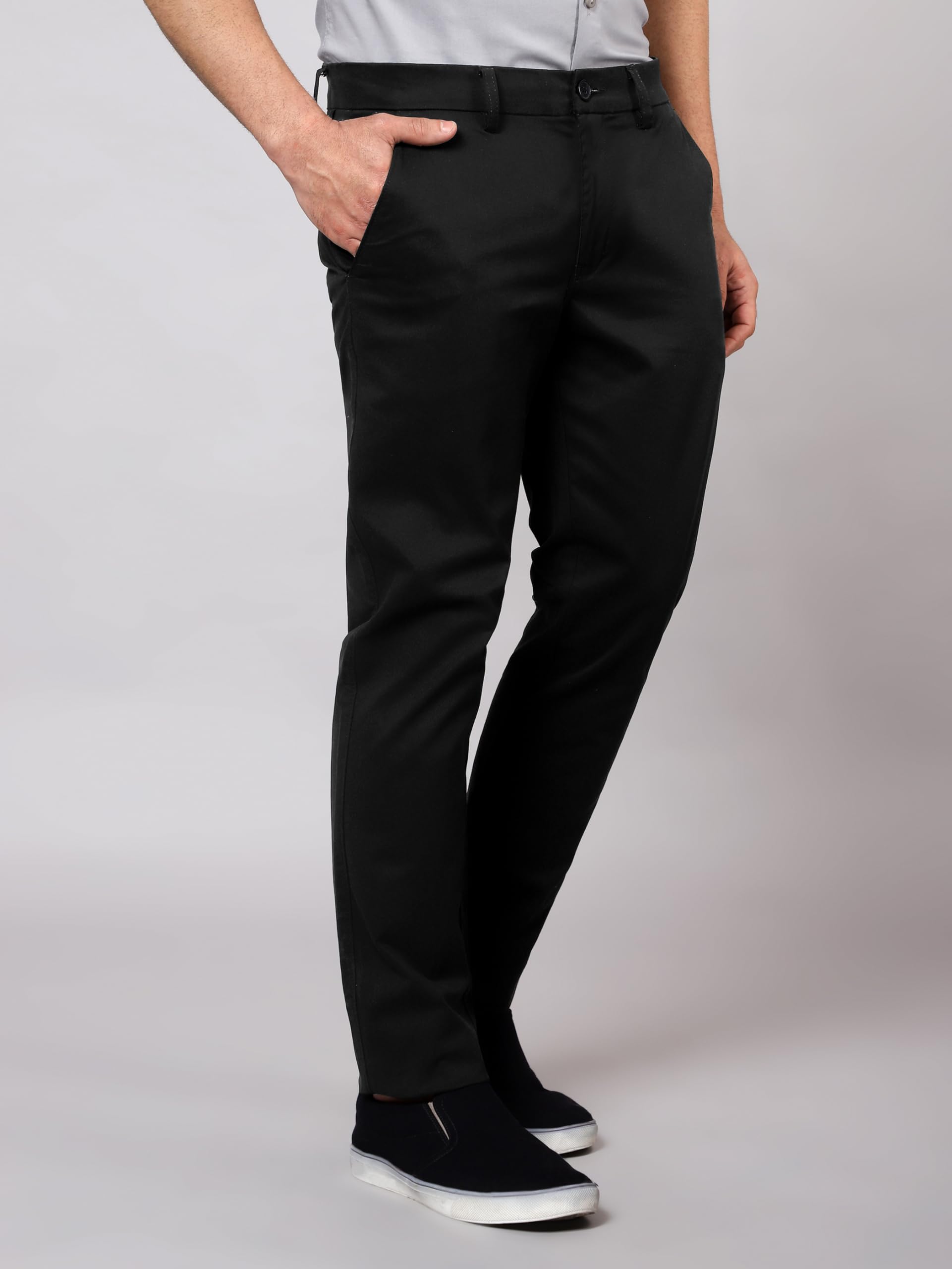 Beyoung Men's Classic Fit Chino Pants - Rich Black - Image 3