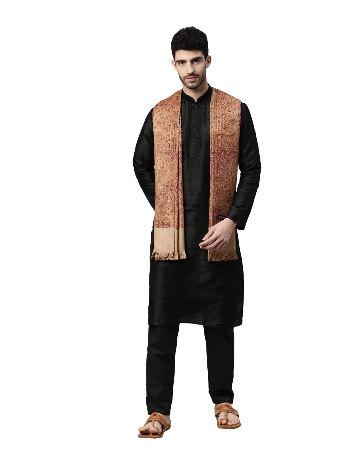 Pashmoda Men's Zarif-e-Kashmir Shawl - Brown - Image 2