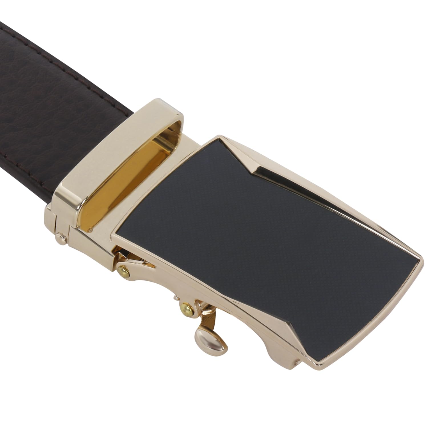 Labnoft Men's Pu Leather Auto Lock Belt - Brown - Image 3