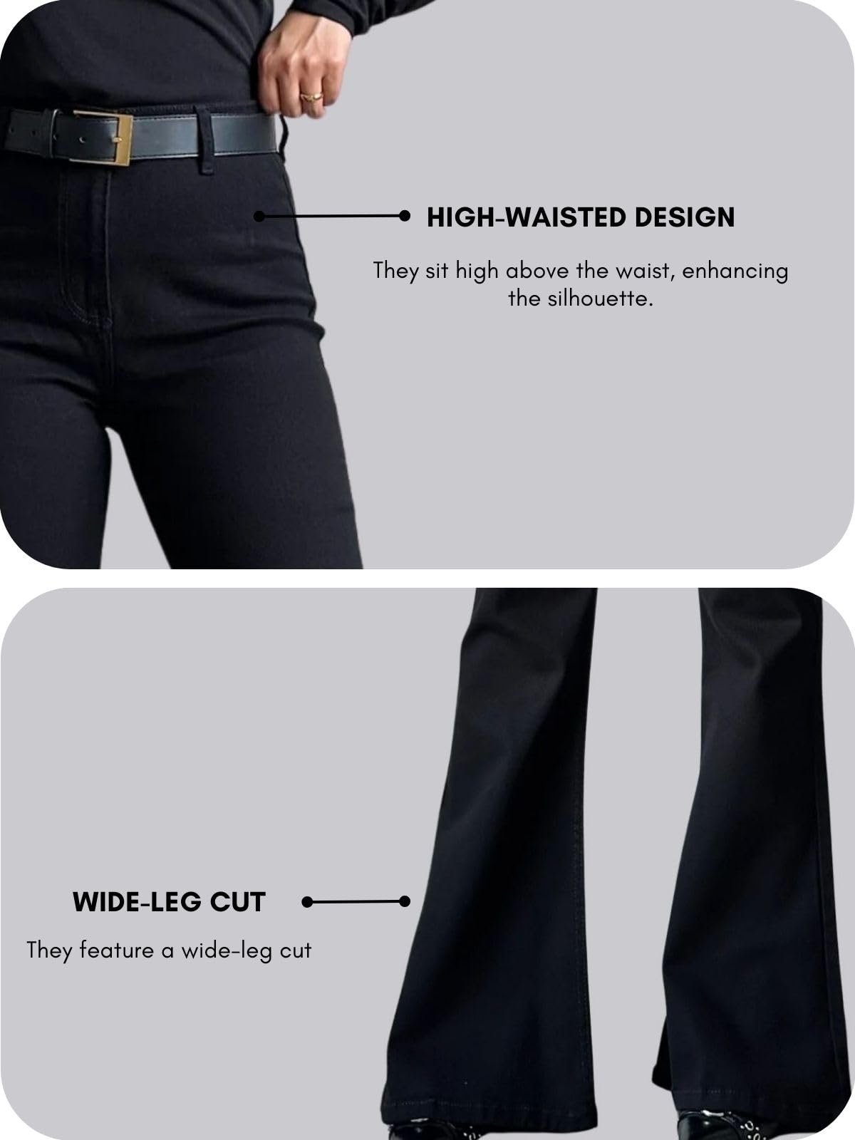 Greciilooks High Waist Baggy Jeans for Women - Black - Image 5