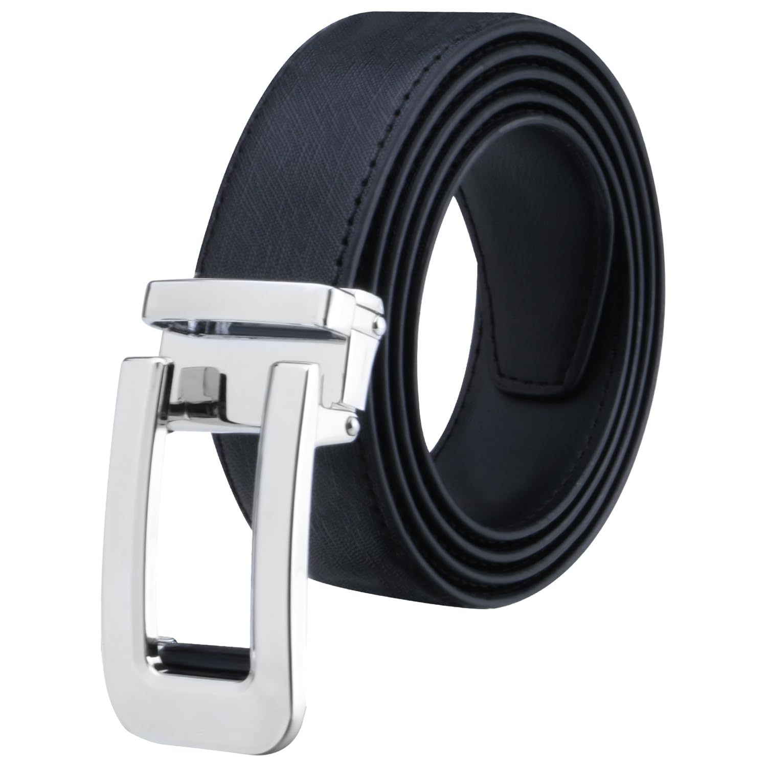 Labnoft Men's PU Leather Auto Lock Belt - Black