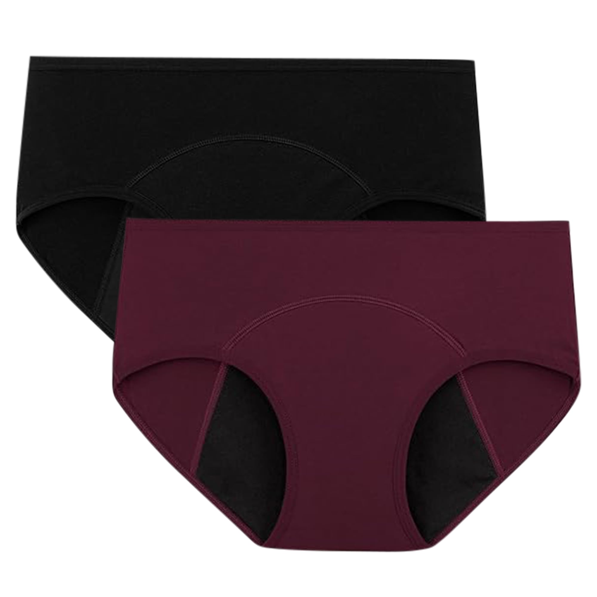 DIVING DEEP Women's Leak Proof Period Underwear - Black & Mehroon