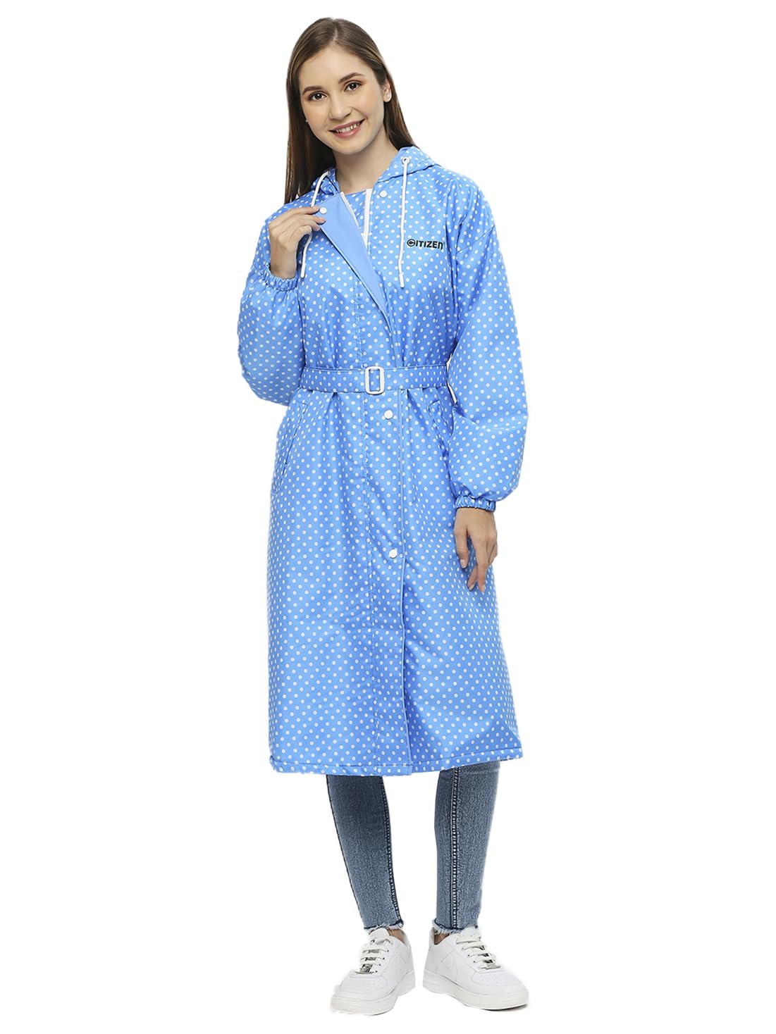 Reversible Raincoat for Women - Waterproof Blue