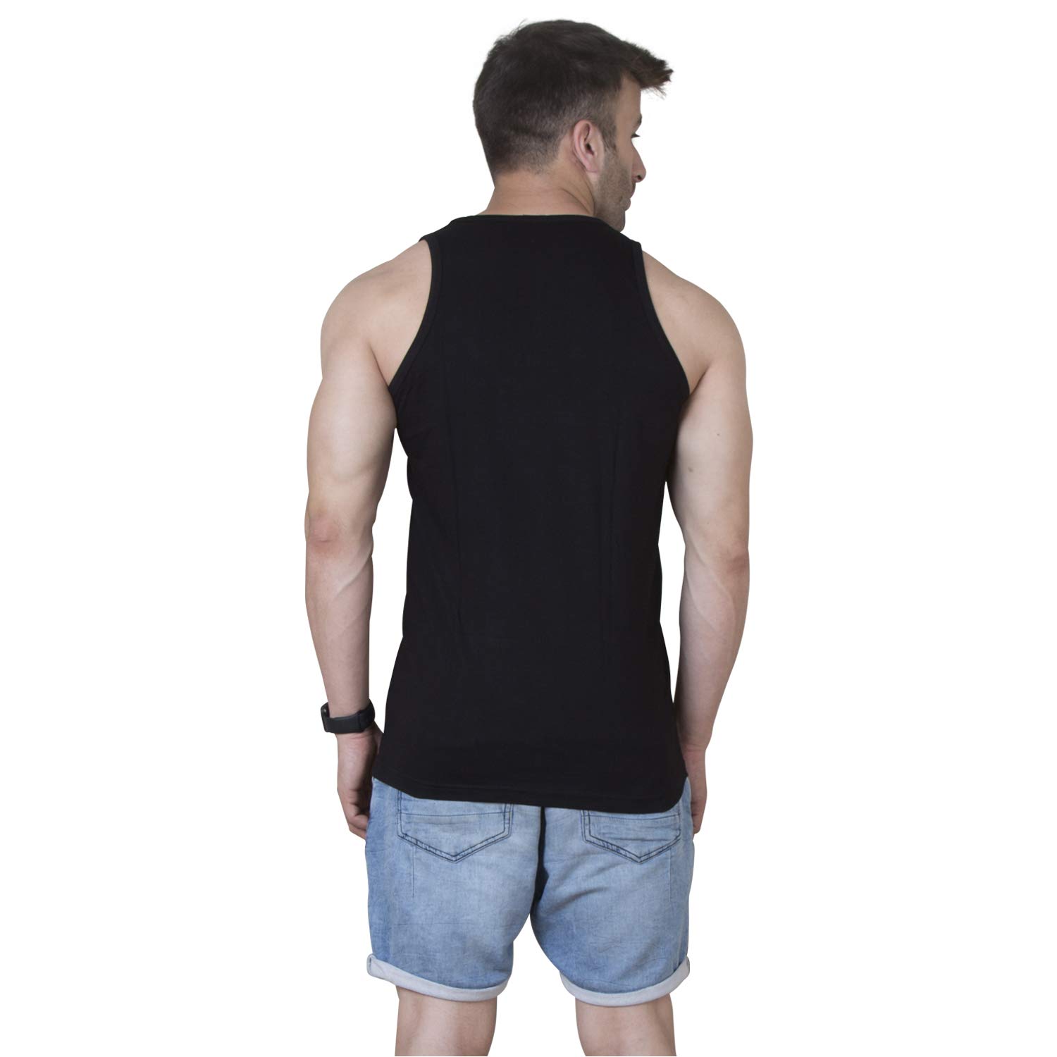 Veirdo Men's Cotton Printed Vest - Black - Image 2