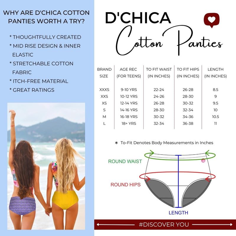 DChica Printed Cotton Panties for Girls - Image 3