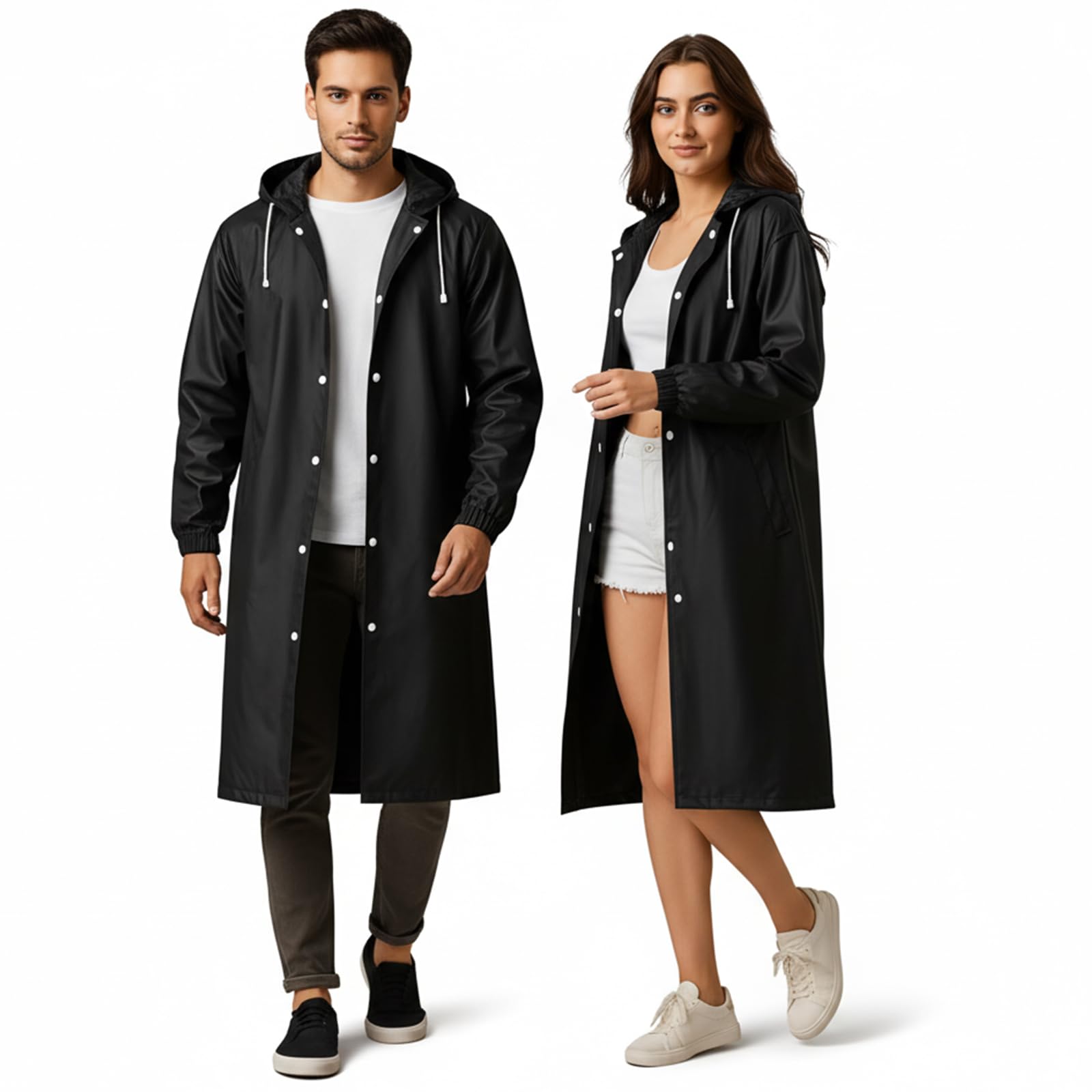 HACER EVA Unisex Raincoat - Waterproof Black
