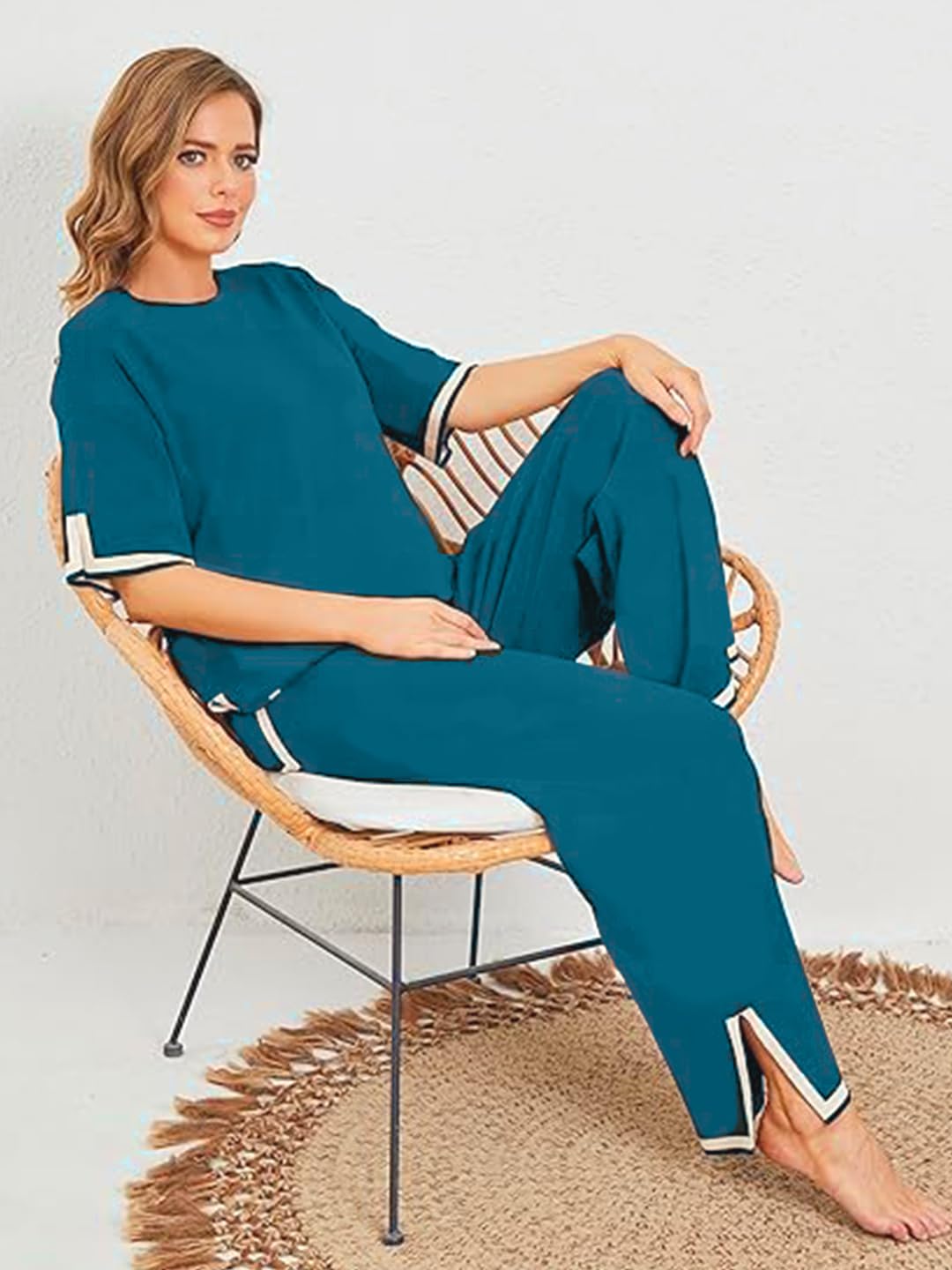 TYSORT Women Cotton Blend Solid Casual Track Suit - Image 3