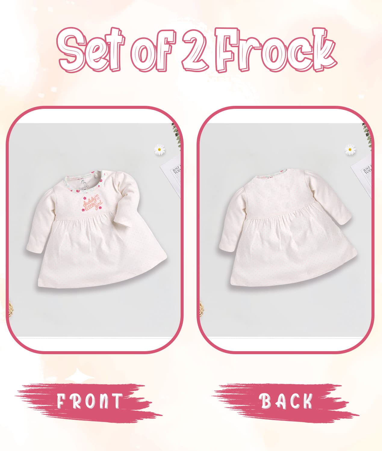 BABY GO Full Sleeve A Line Frocks for Baby Girls - Image 3