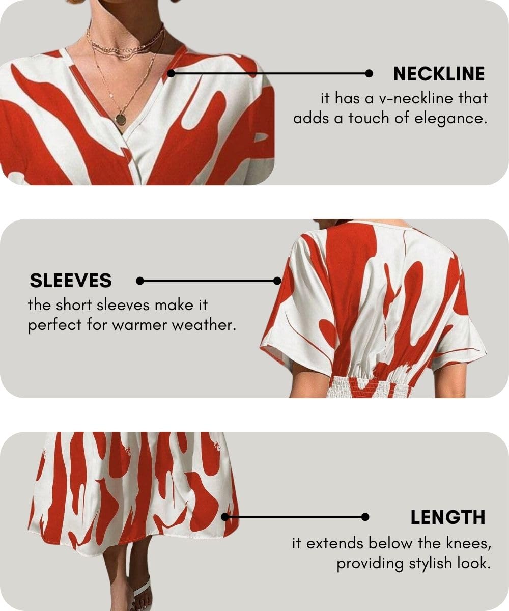 Leriya Fashion Red Midi Dress for Women - Image 2