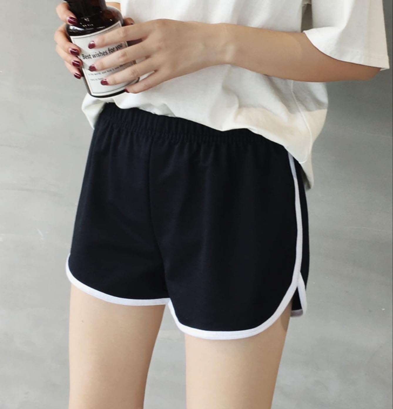 Women's Casual Shorts - Black, Grey, Pink - Image 2