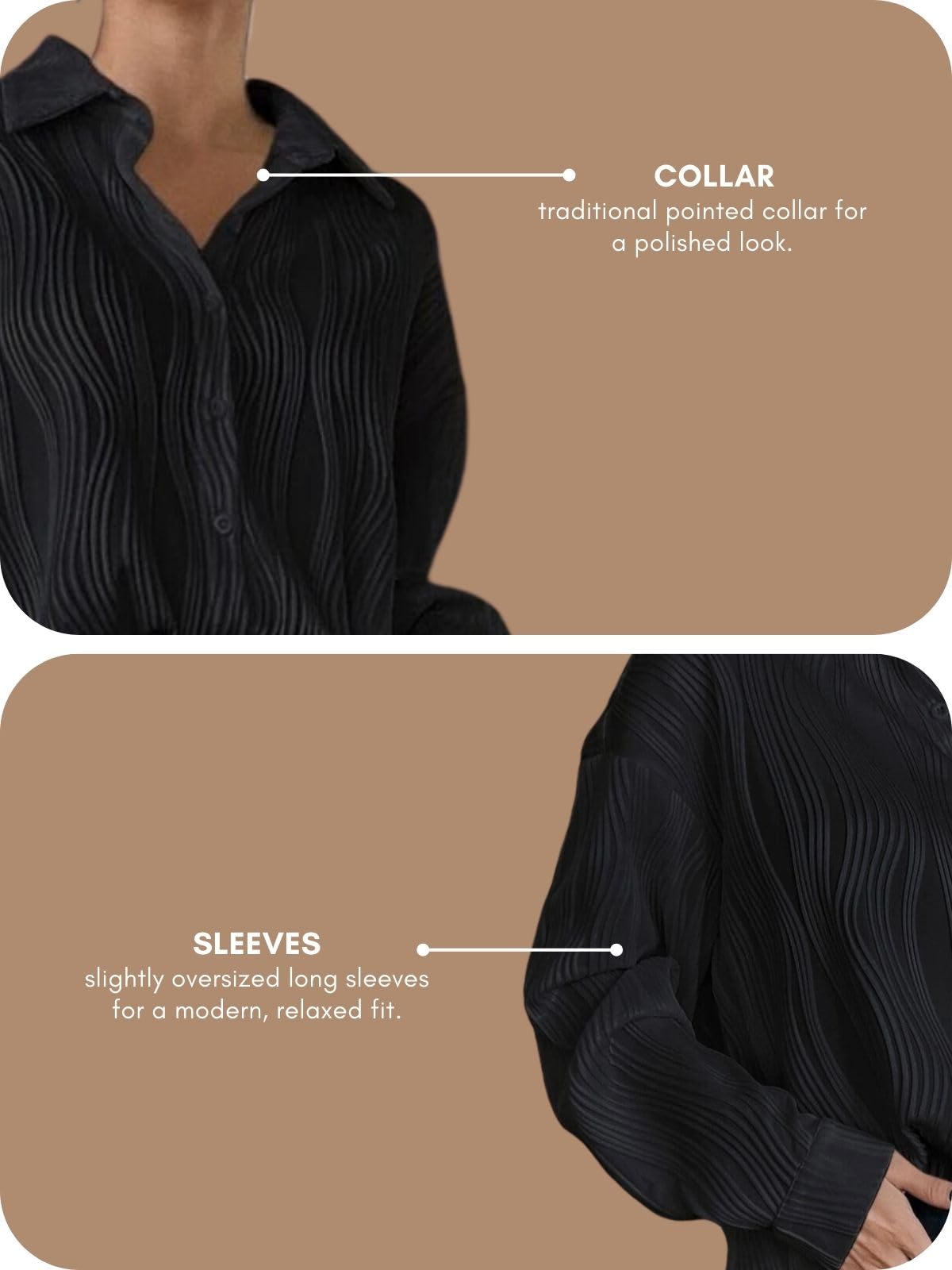 Leriya Fashion Women's Long Sleeve Button Down Shirt - Image 5