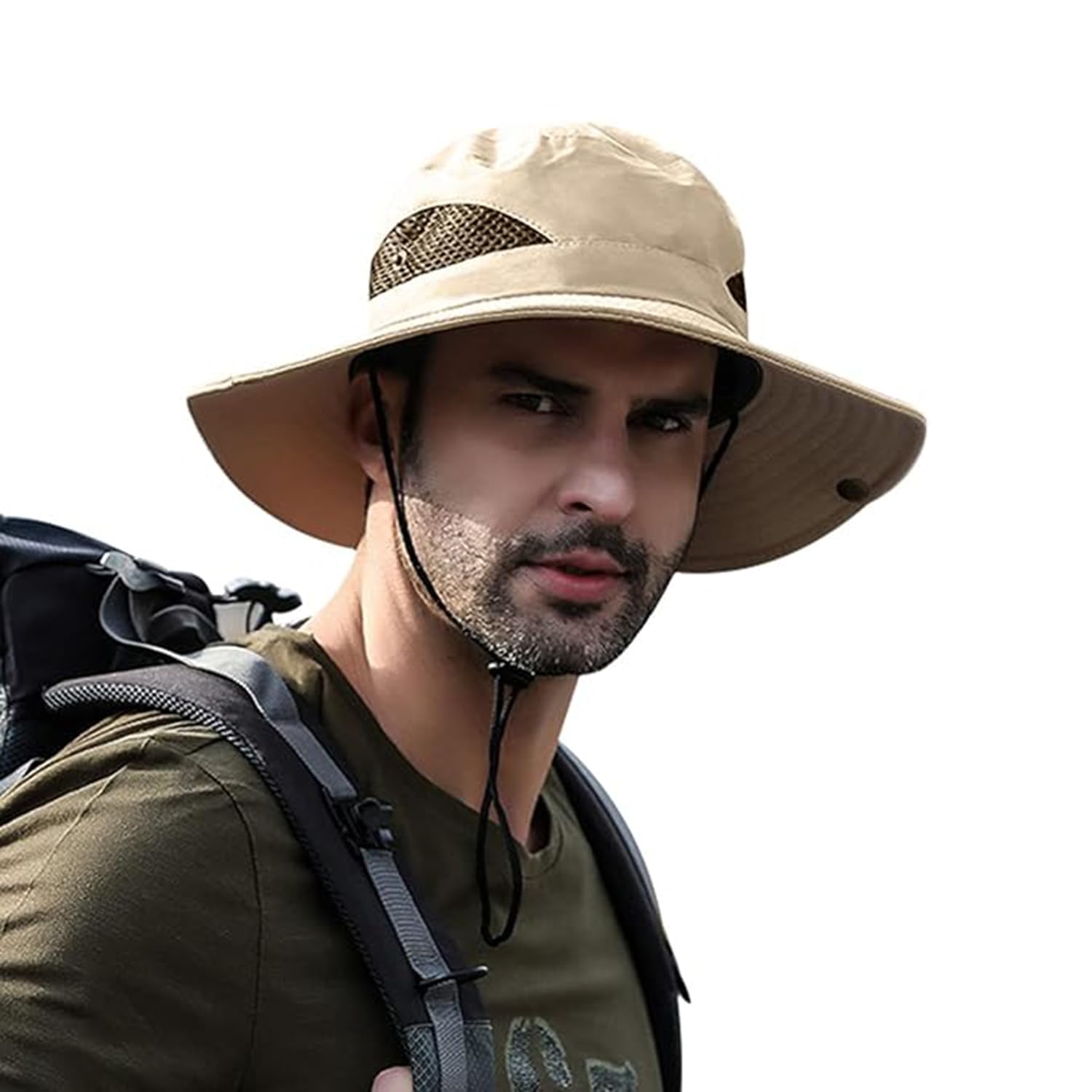 HSR Men's Lightweight Breathable Round Cap - Khaki