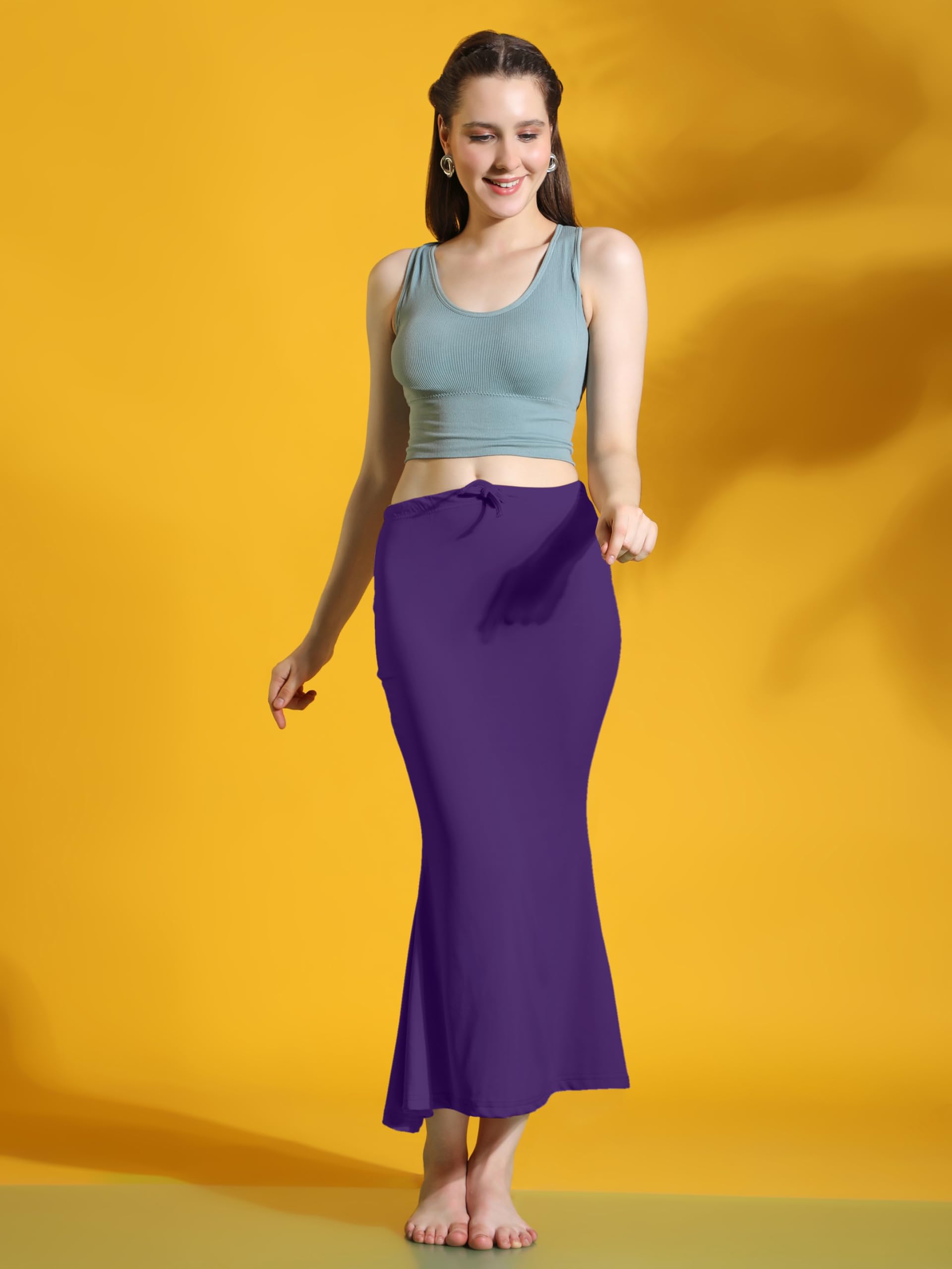 GarbGlide Lycra Saree Shapewear for Women - Purple - Image 3