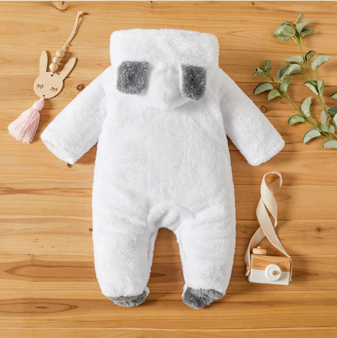 BRANDONN Unisex Baby Flannel Jumpsuit Panda - Image 3