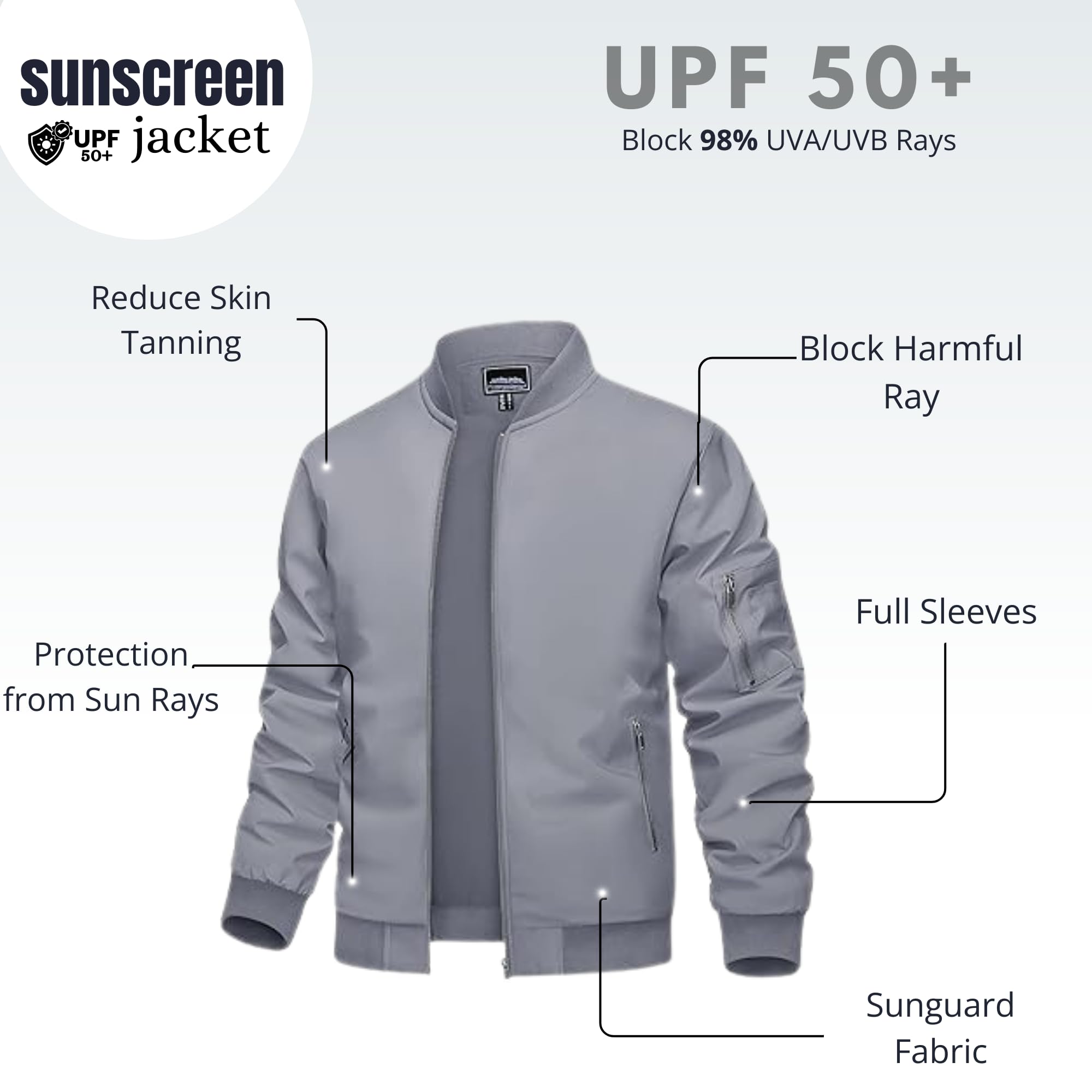 MIA FASHION Men's Bomber Jacket - Grey - Image 3