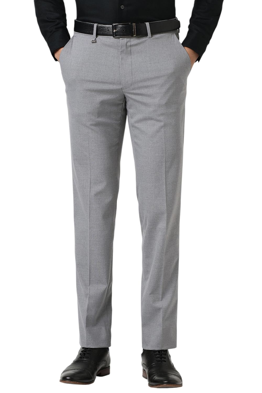 Van Heusen Men's Mid Rise Slim Pants - Light Grey