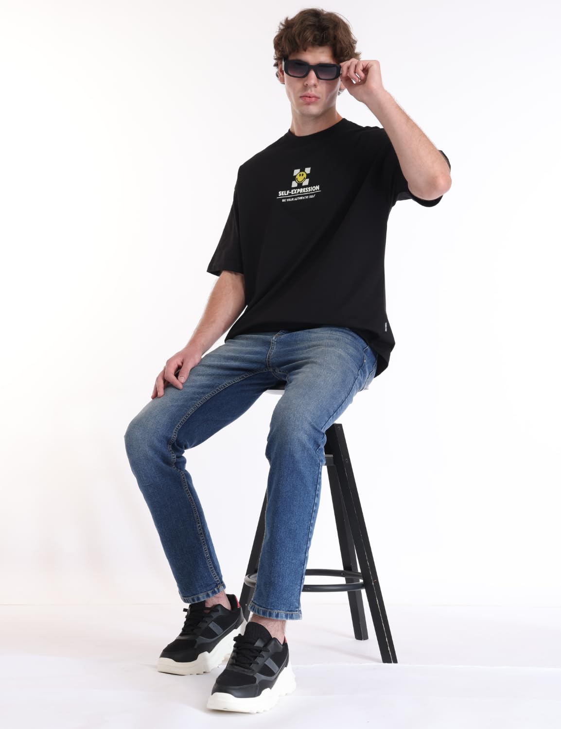 INKD Men's Retro Blue Jeans - Image 5