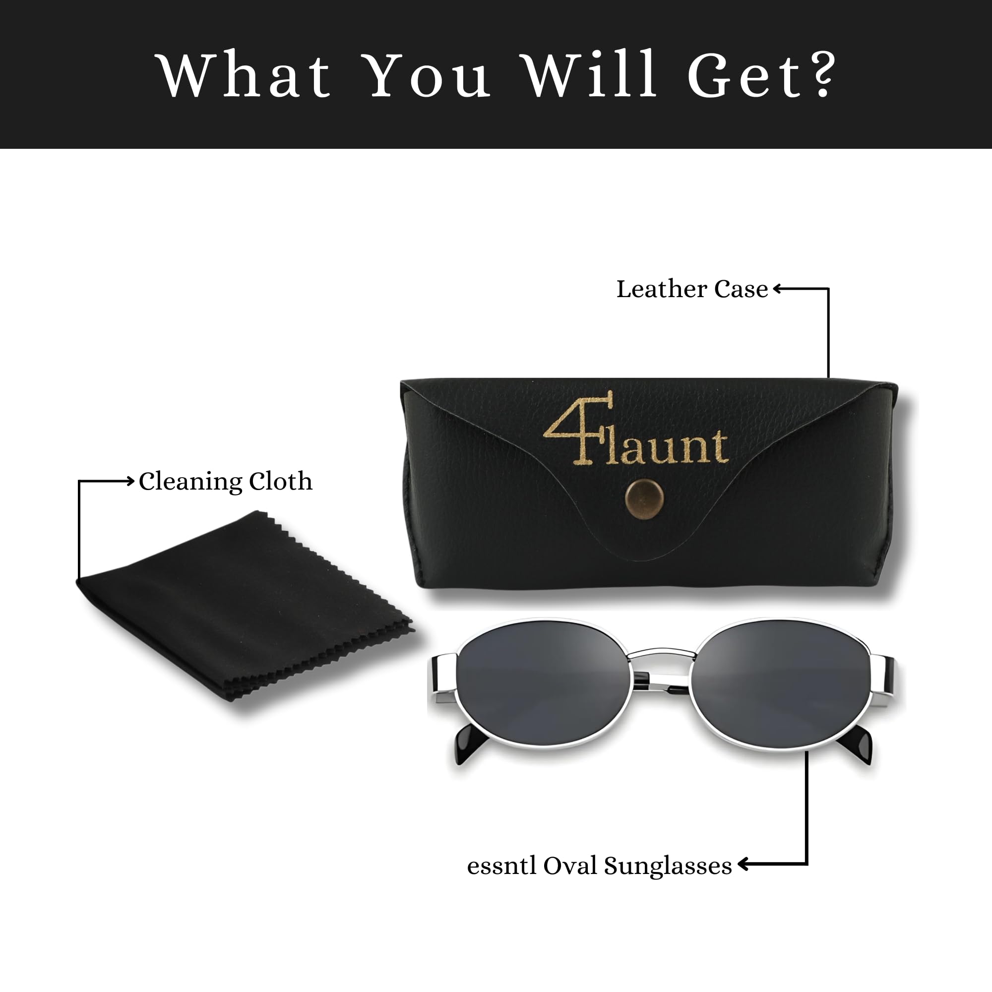 4Flaunt Retro Oval Sunglasses - Silver Grey - Image 5