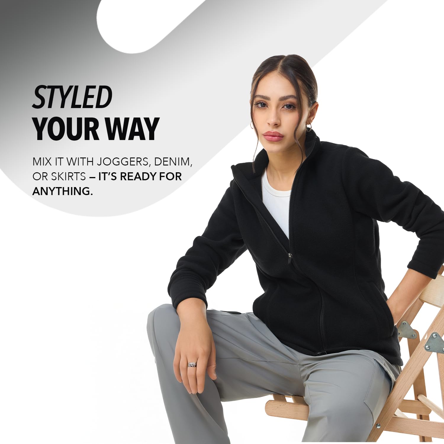 Boldfit Women's High Neck Sweatshirt - Image 2