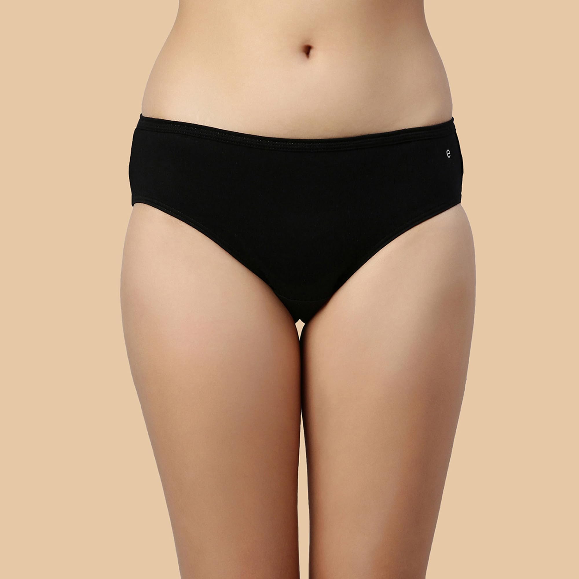 Enamor Women's Pure Cotton Hipster Panties - Black - Image 4