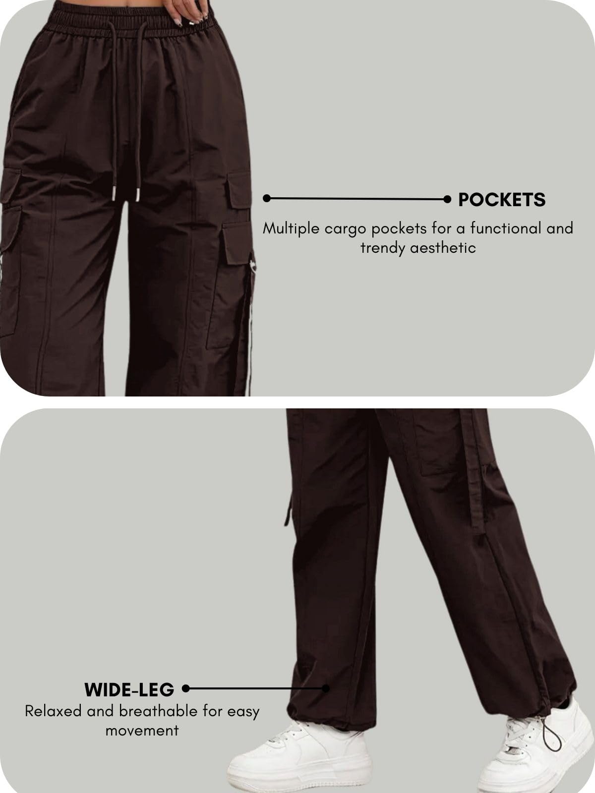 Leriya Fashion High Waist Cargo Trousers for Women - Image 5