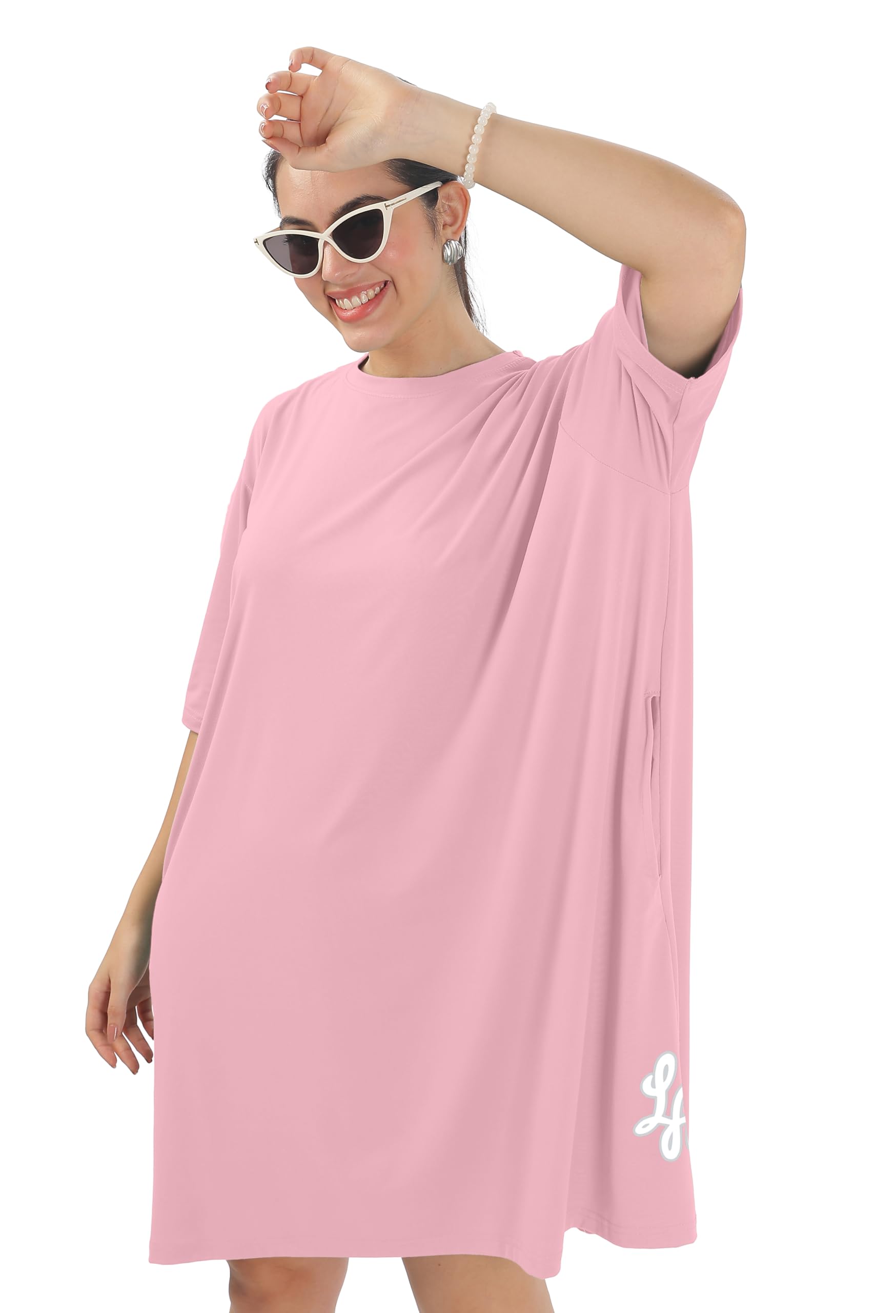 SHODOX Women's Oversized Long T-Shirt with Pockets - Image 3