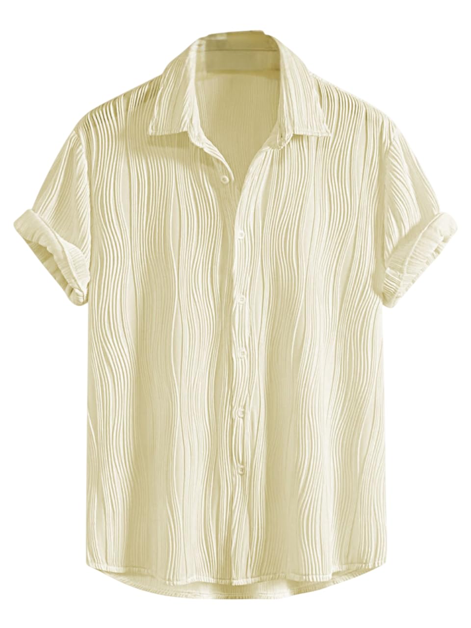 GRECIILOOKS Men's Casual Shirt - Yellow