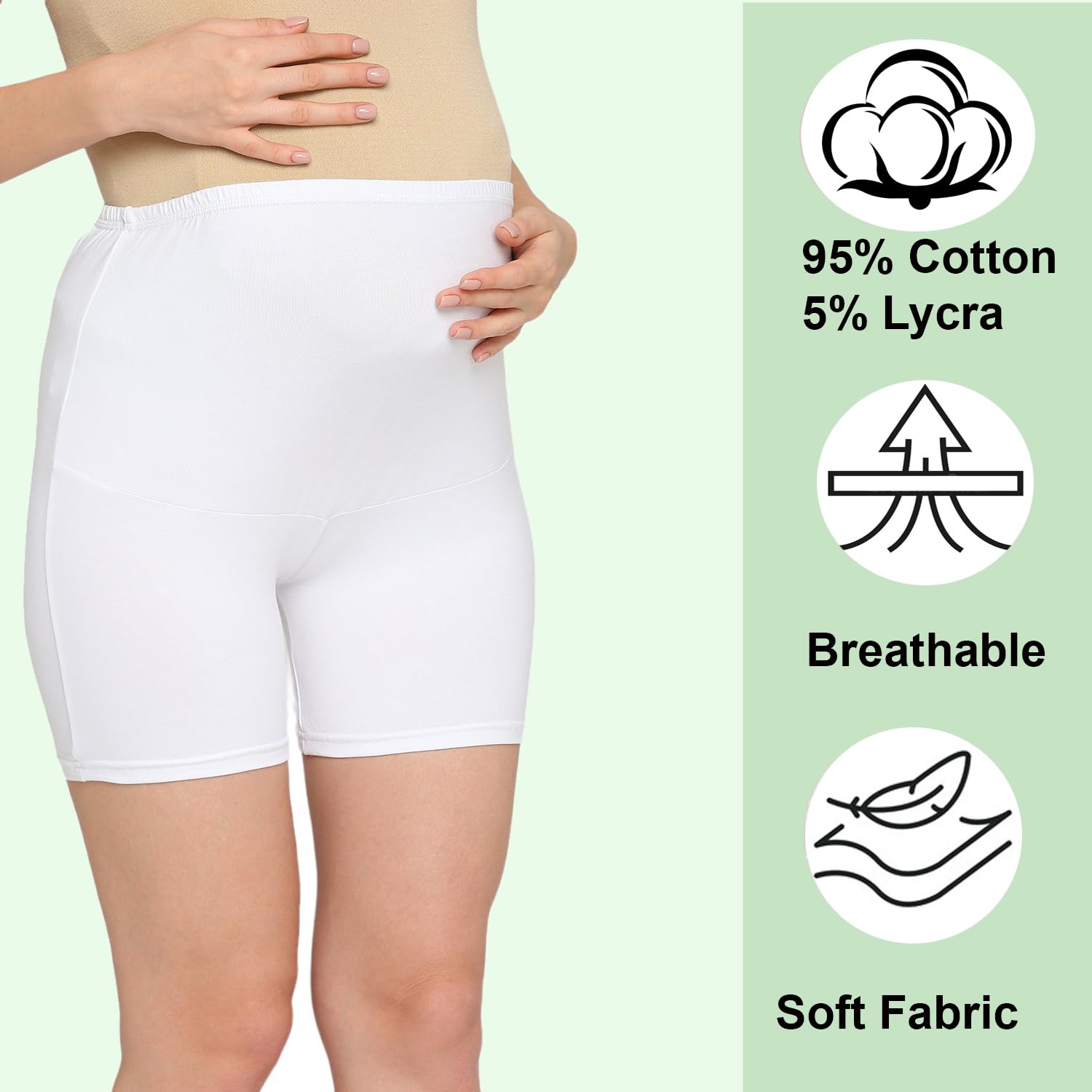 Evamomies Maternity Shorts for Women - Black & White - Image 2