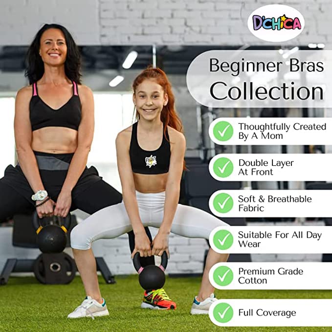 DChica Essentials Sports Bra for Girls - Cotton - Image 3