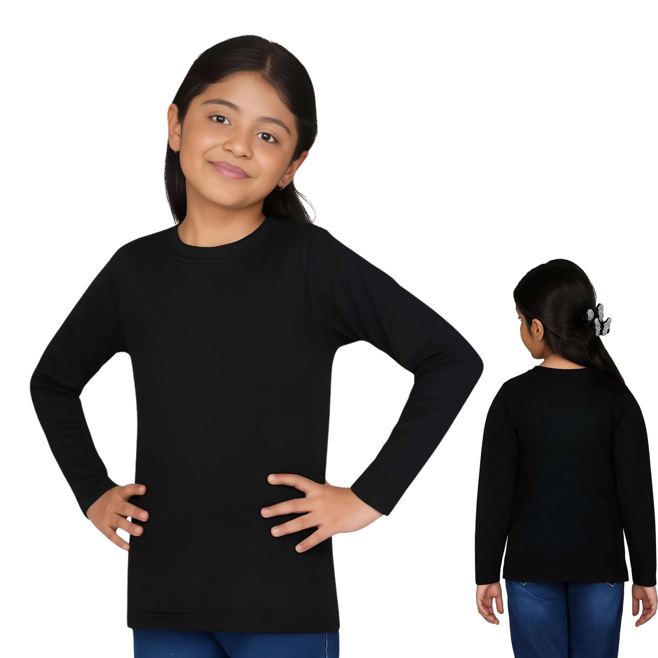 GarbGlide Kids Girls Tshirt Full Sleeves Natural Cotton