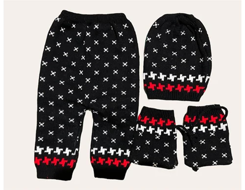 GarbGlide Baby Woolen Sweater Set - Black - Image 4