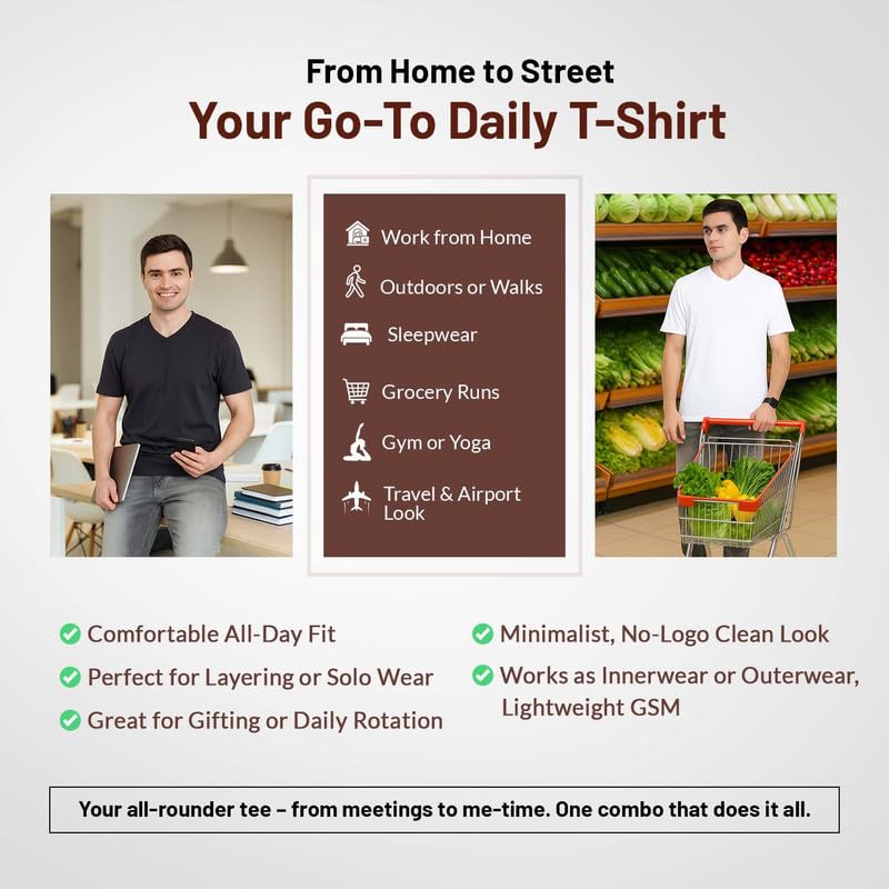 Aventura Outfitters Men's Cotton V-Neck Tees - Image 5