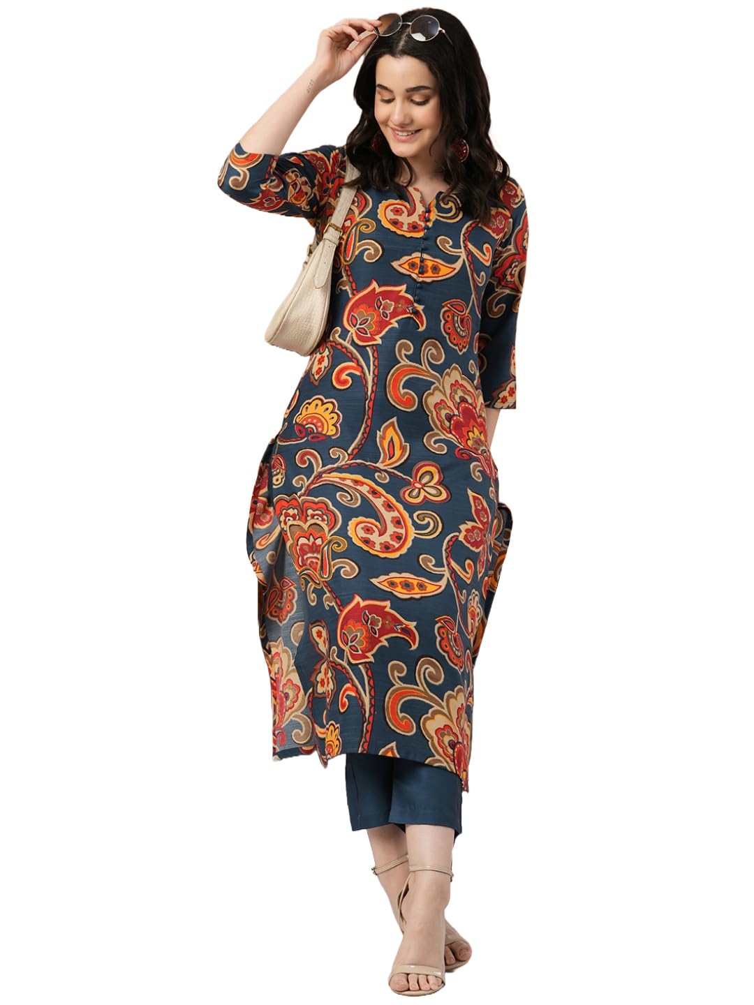 ANNI Women Cotton Blend Kurta With Pant
