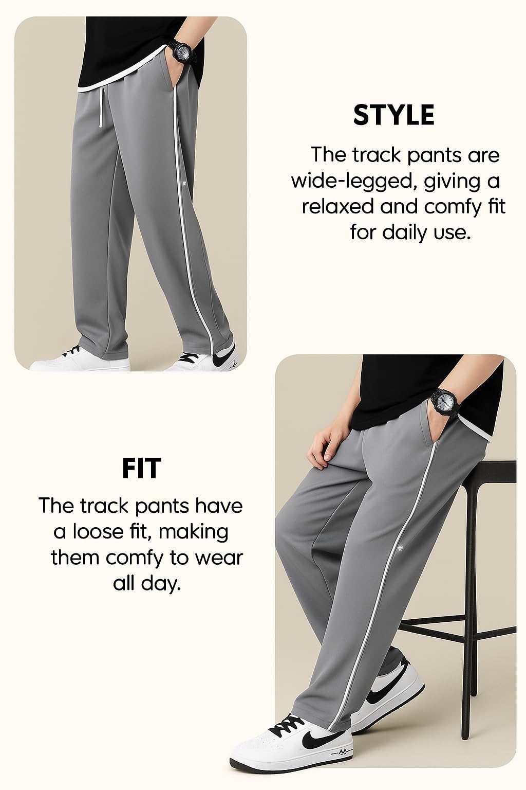 Lymio Men's Grey Track Pant - Image 5