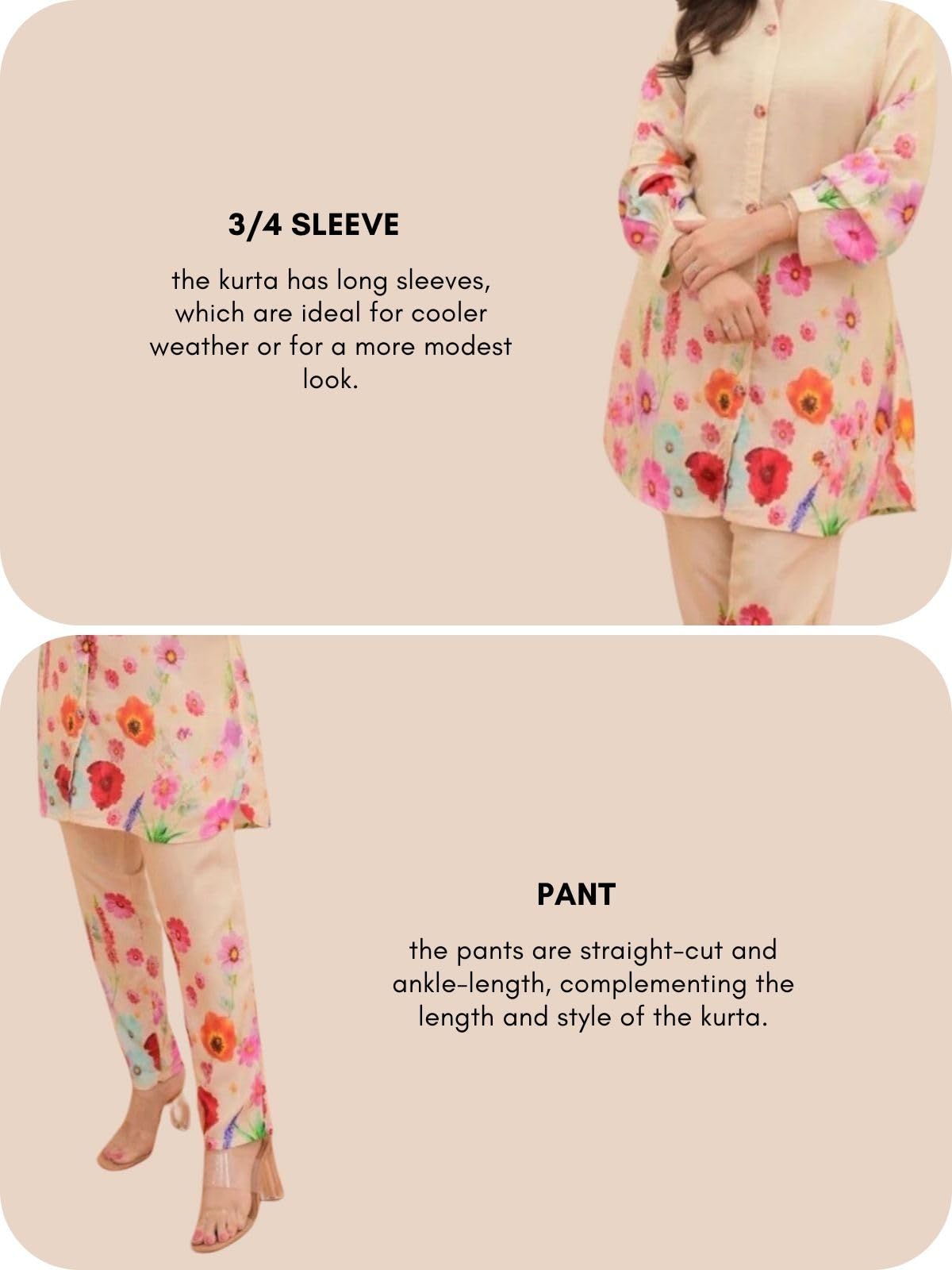 Greciilooks Cream Rayon Kurta Coord Set for Women - Image 5