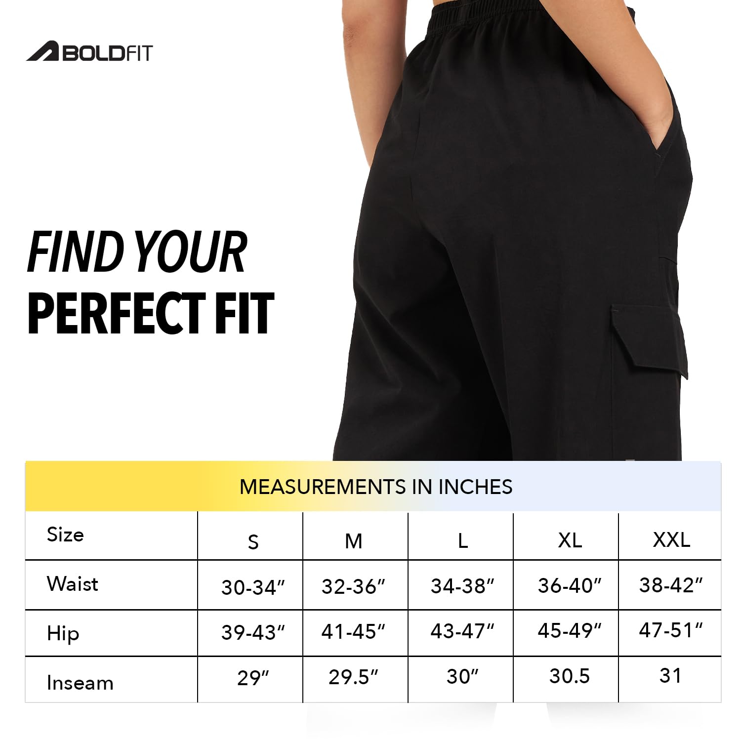 Boldfit Cargo Pants for Women - Solid Nylon - Image 3