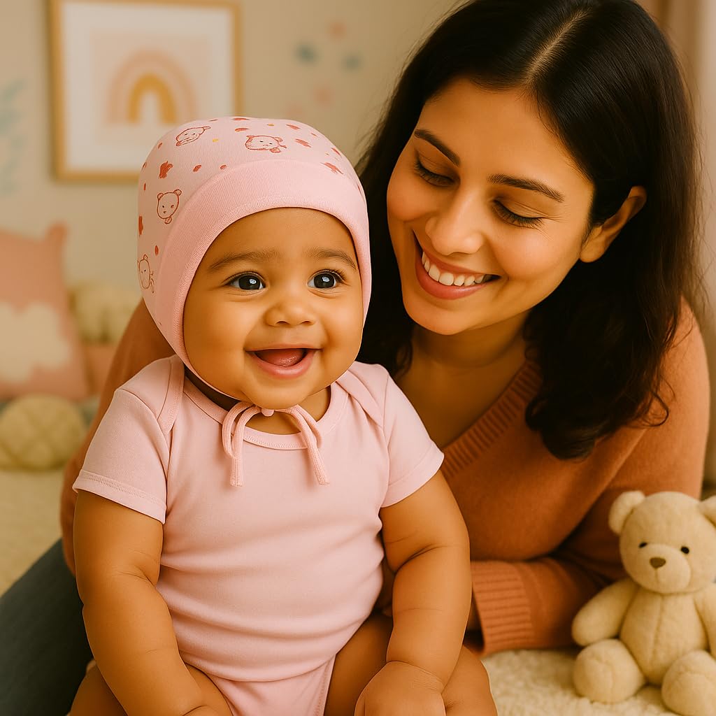 CUTE LANDINGS Unisex Baby Cotton Caps - Multicolour - Image 2